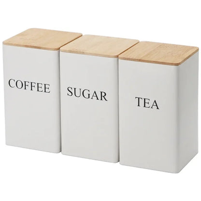 Set of 3 coffee sugar tea connisters