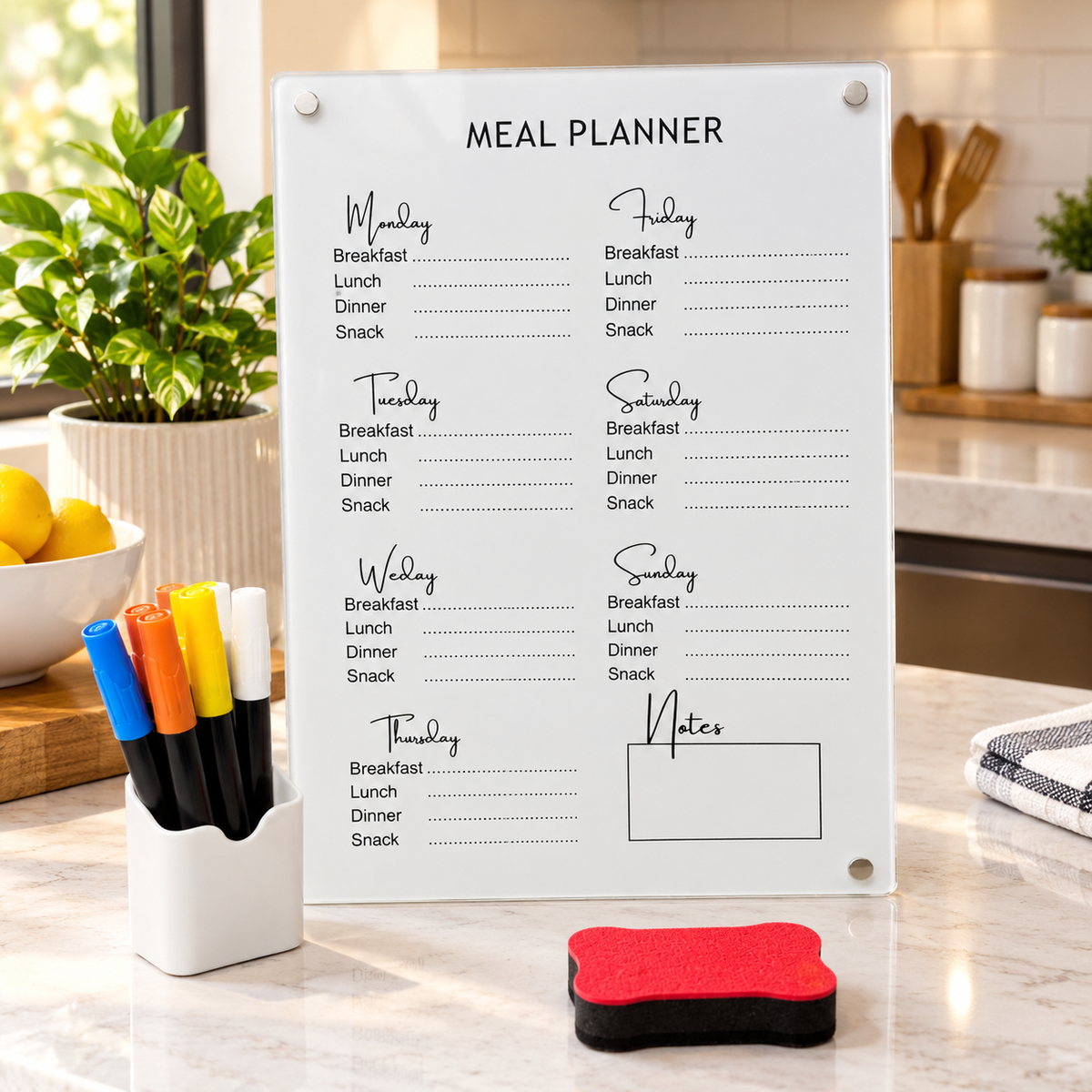 Acrylic Meal Planner Board