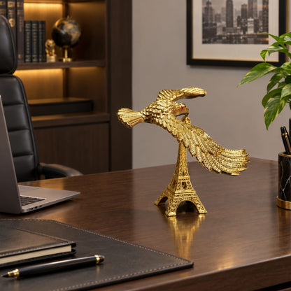 Balancing Bird Eagle Tower Golden Decor