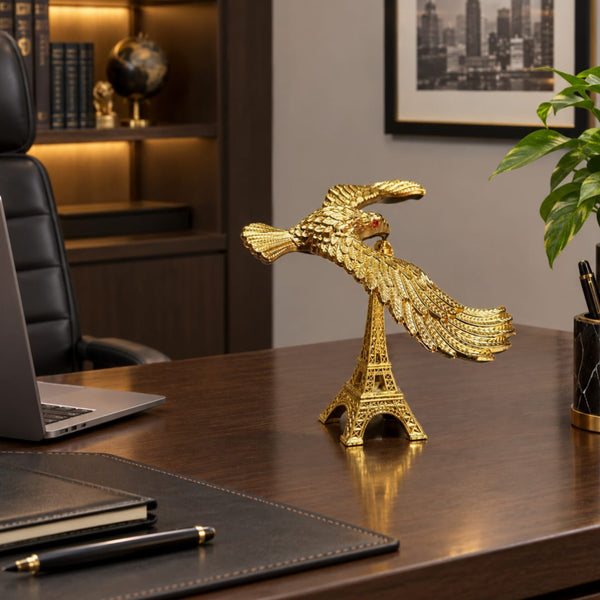 Balancing Bird Eagle Tower Golden Decor