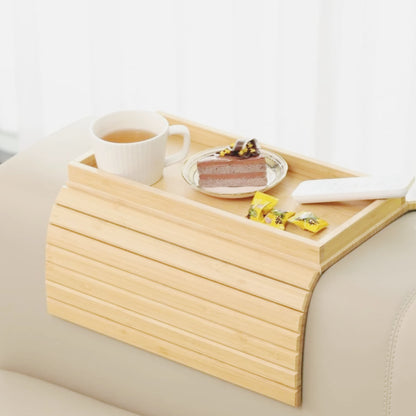 Foldable Bamboo Sofa Arm Rest Organizer