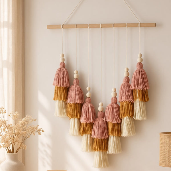 Boho Yarn Tassel Wall Hanging