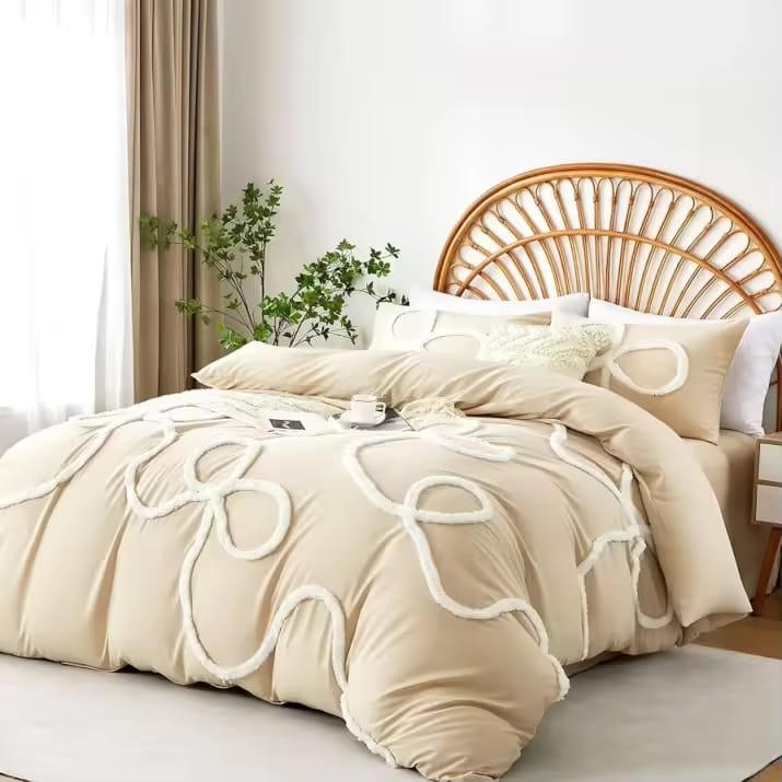 Bowknot Tufted Duvet Cover Set