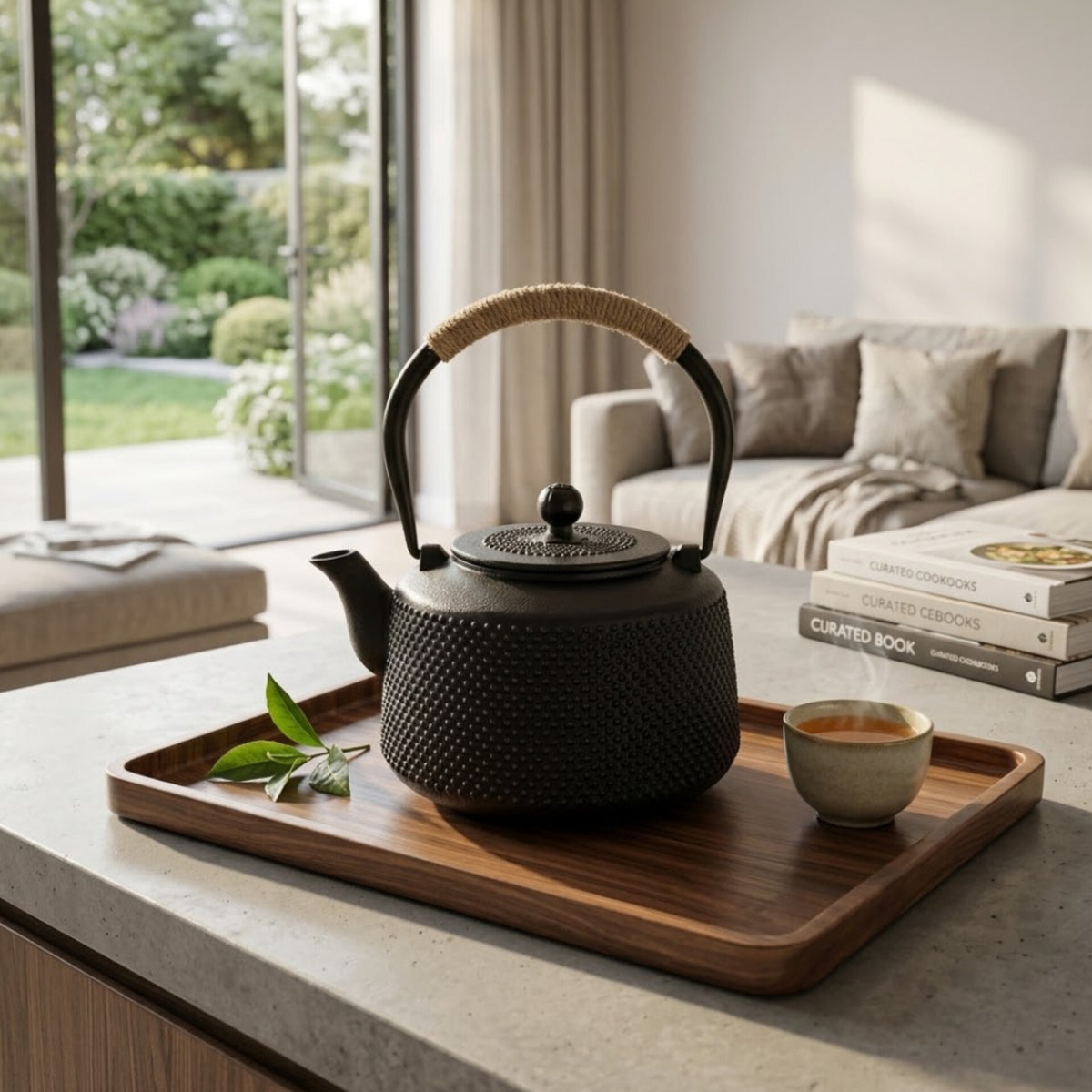 Cast Iron Tea Kettle with Mesh Strainer in Nairobi Gem Home 