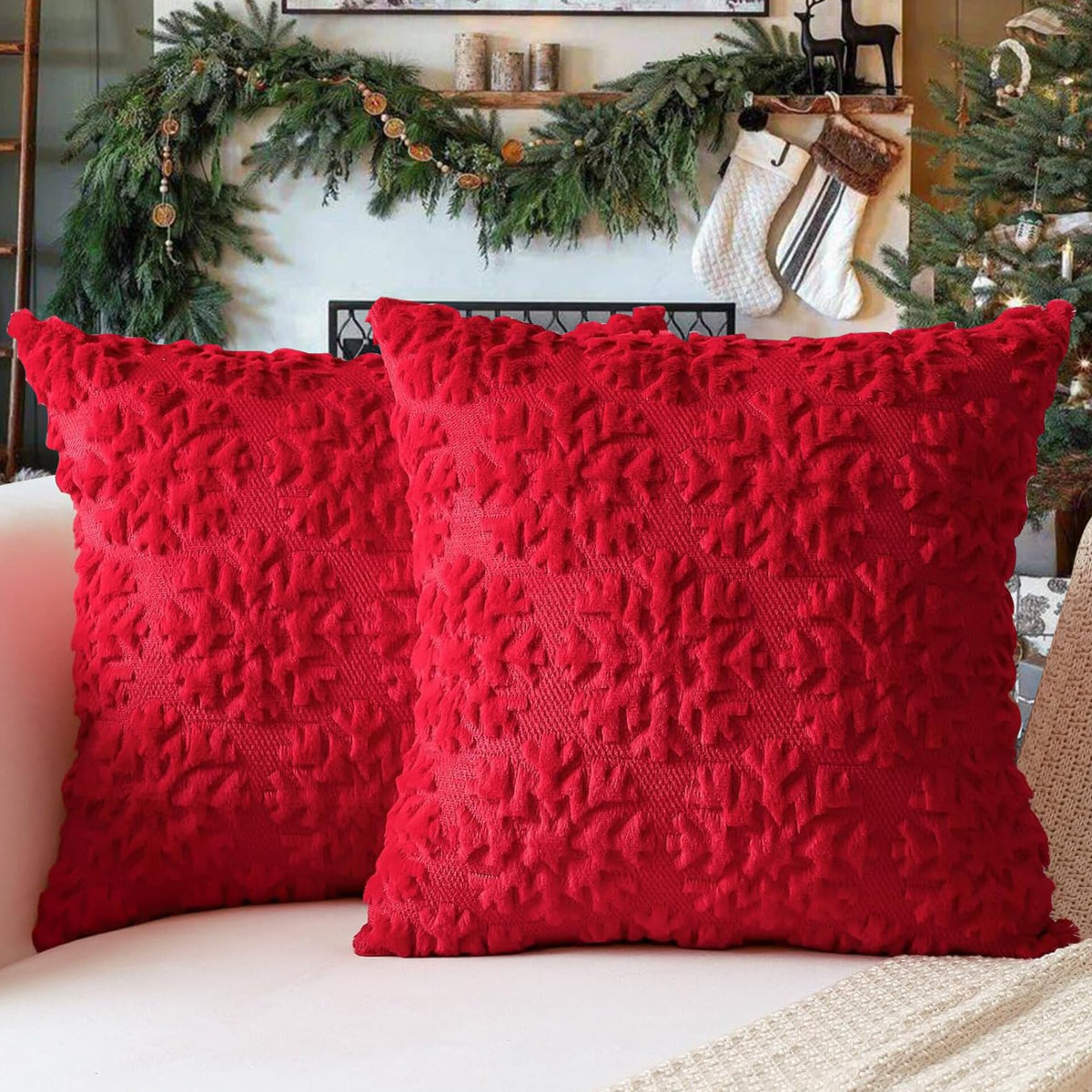 Christmas Snowflakes Pillow Covers