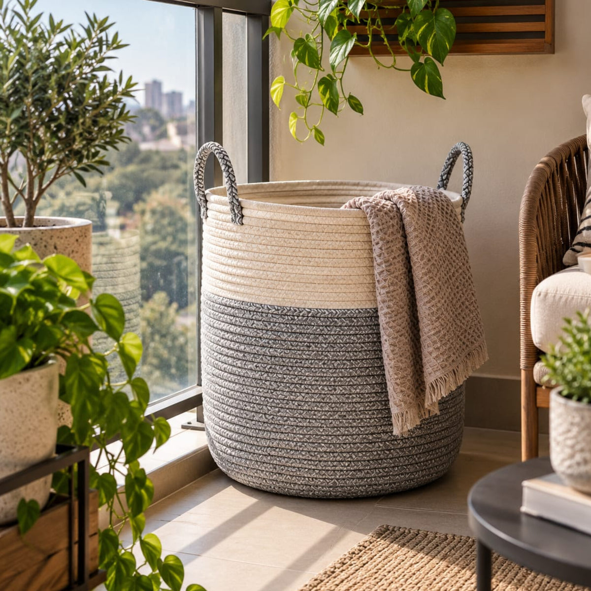 Cotton Rope Laundry Basket