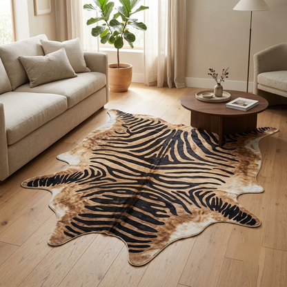 Cowhide Printed Area Rug 140x160cm