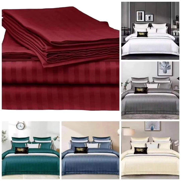 8*7 Cotton Striped Bedsheets gha