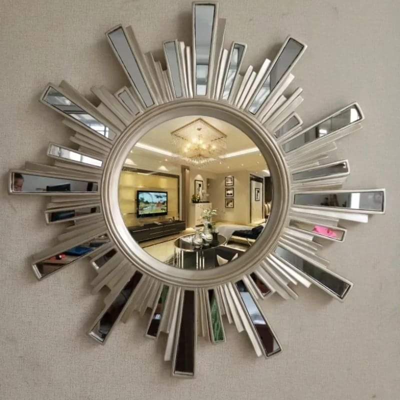 Round Cerrated Decor Mirror