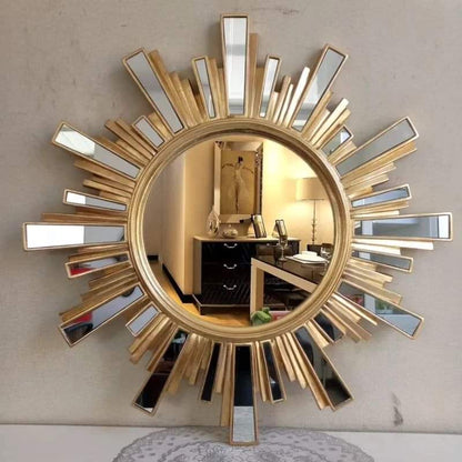 Round Cerrated Decor Mirror