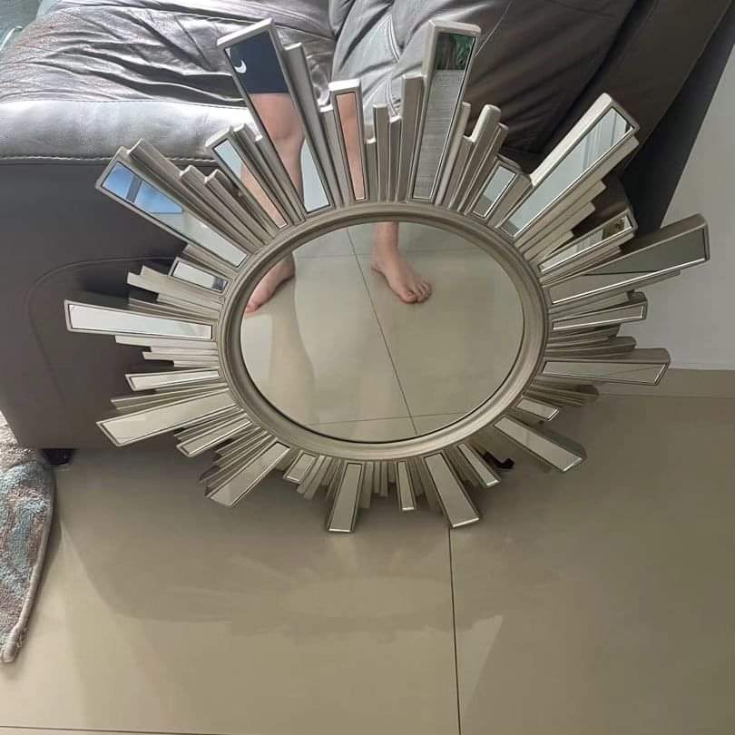 Round Cerrated Decor Mirror