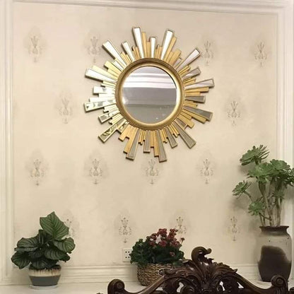 Round Cerrated Decor Mirror