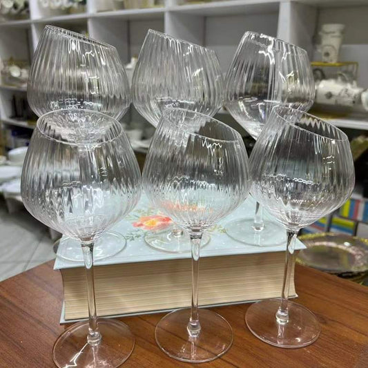 Long stem wine glasses 6pc