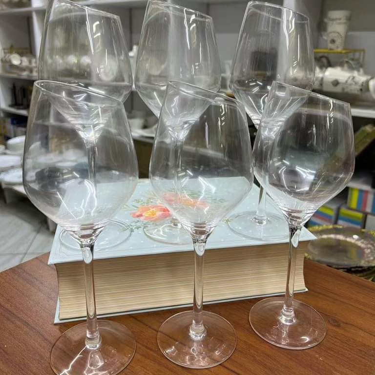 Long stem wine glasses 6pc