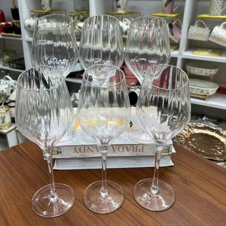 Long stem wine glasses 6pc