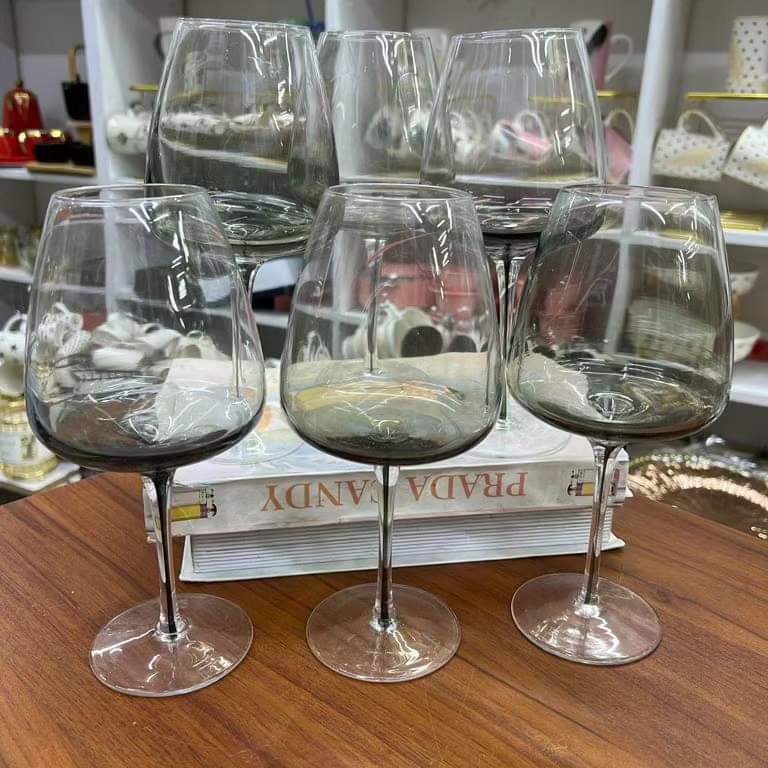 Long stem wine glasses 6pc