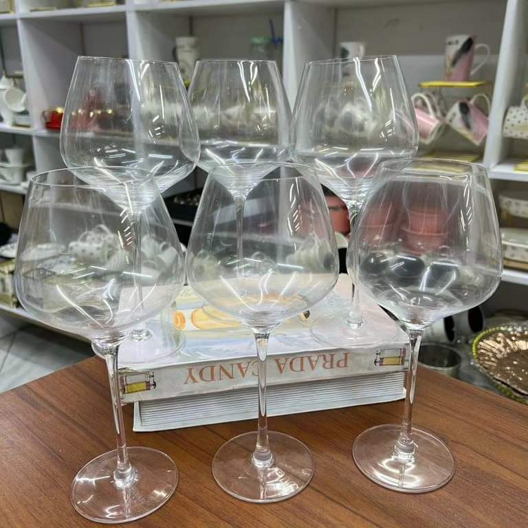 Long stem wine glasses 6pc