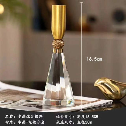 Golden Crystal Candle Holder