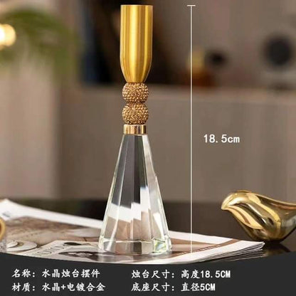 Golden Crystal Candle Holder