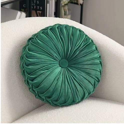 Round velvet decorative pillow