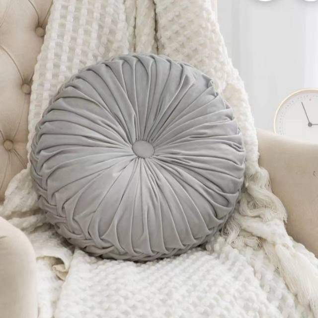 Round velvet decorative pillow