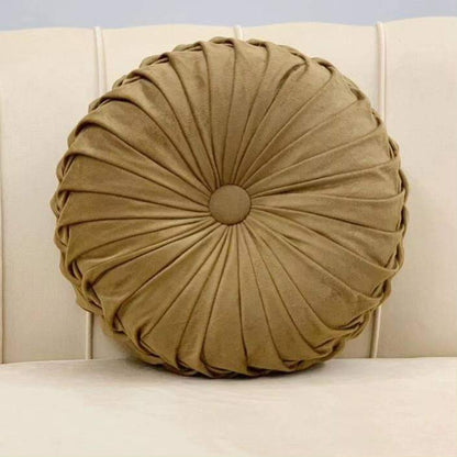 Round velvet decorative pillow