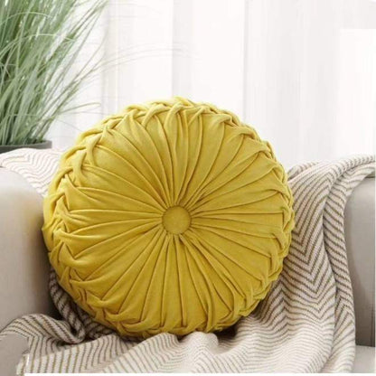 Round velvet decorative pillow