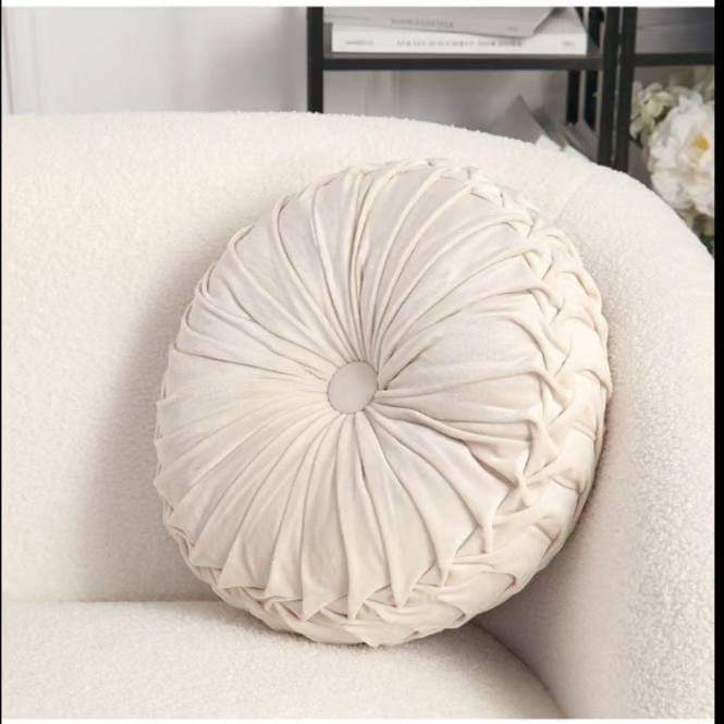 Round velvet decorative pillow