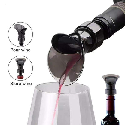 Wine aerator stopper pourer