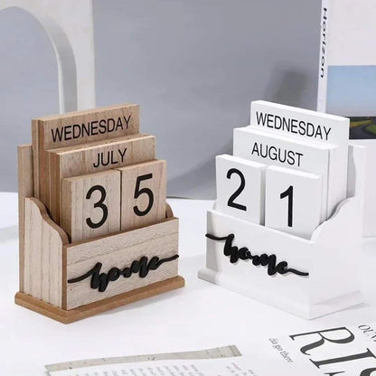 Reusable Wooden Calendar Home.