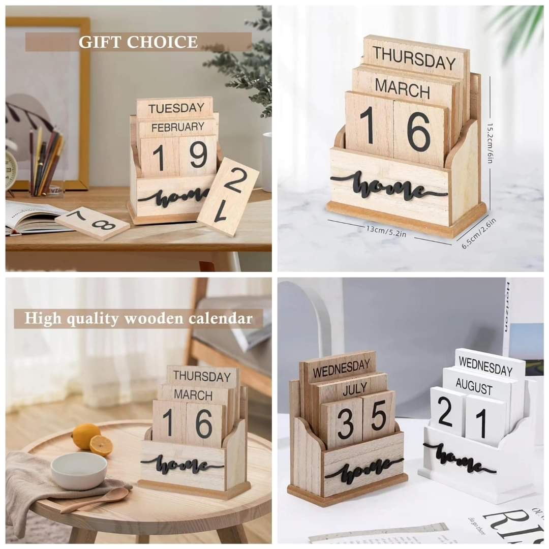 Reusable Wooden Calendar Home.