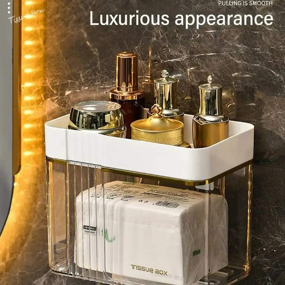 Gold plated wall mounted tissue box