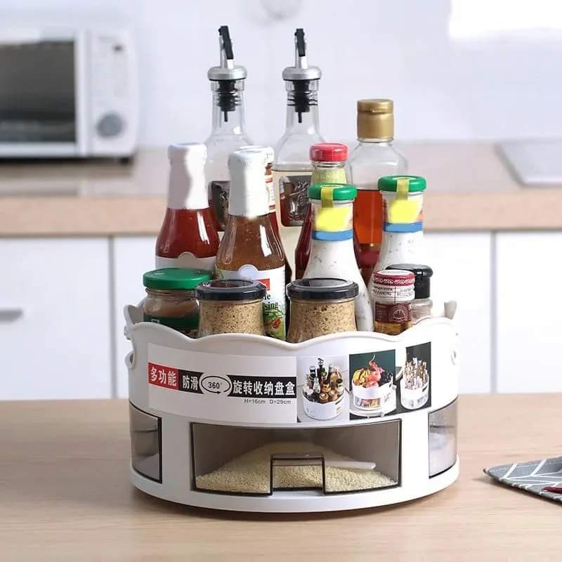 2 Tier Lazy Turntable Organizer