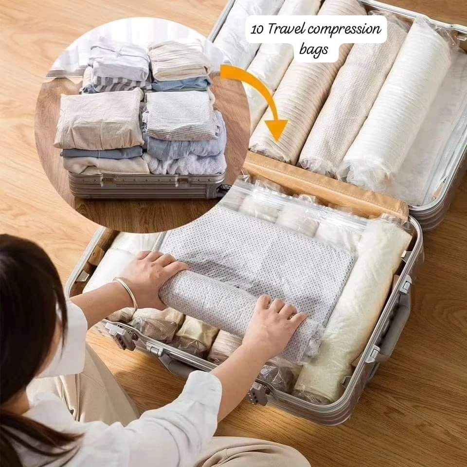 10pcs Travel Compression Cloth Organizer