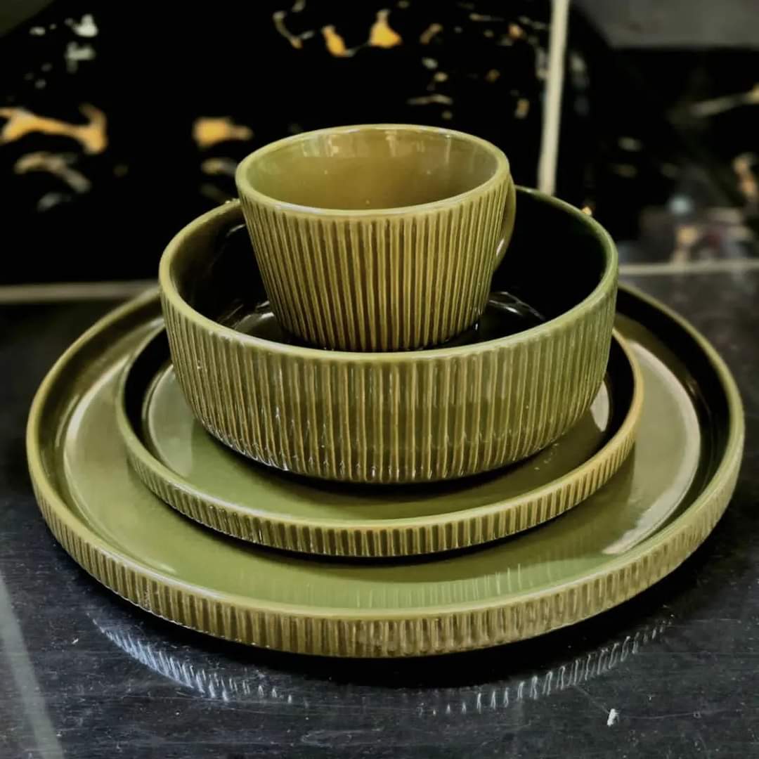 24pcs striped Ceramic Dinner Set