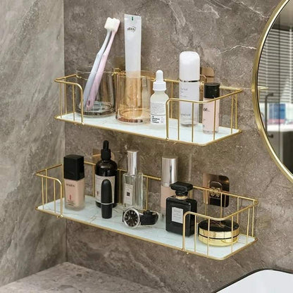 Bathroom shelf with marble