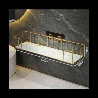 Bathroom shelf with marble