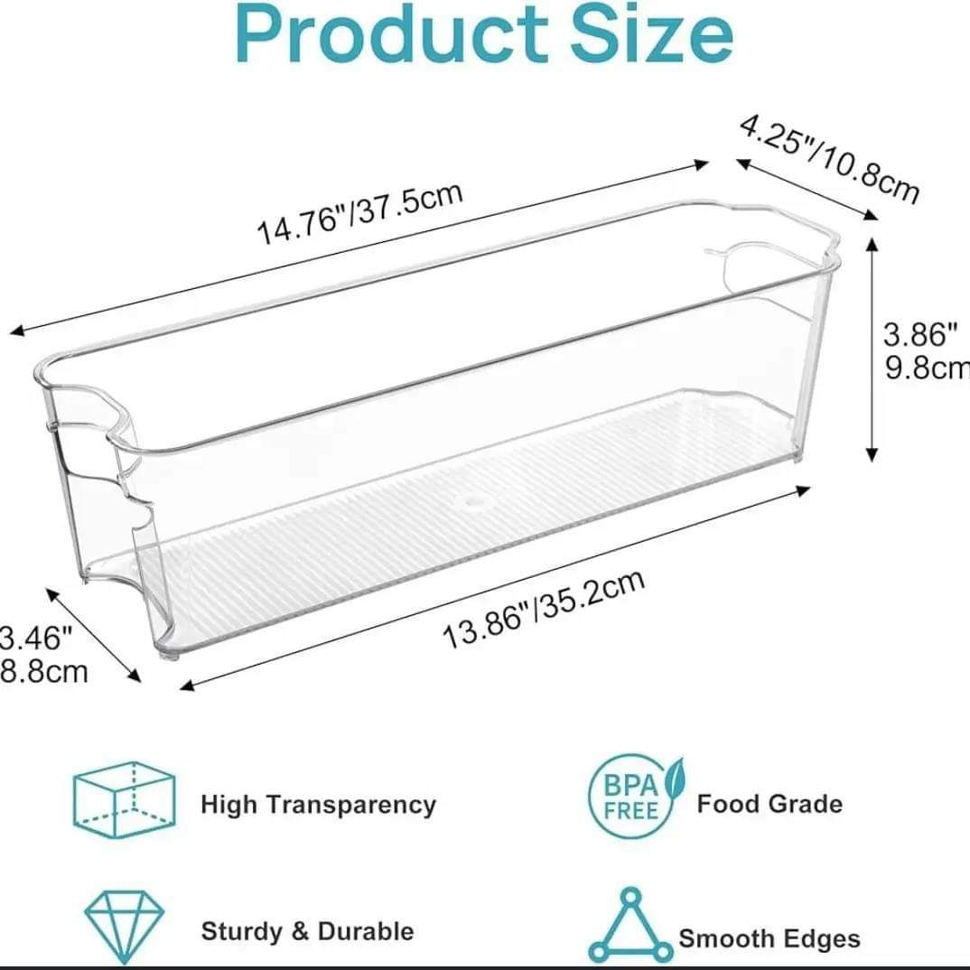 Long acrylic fridge containers