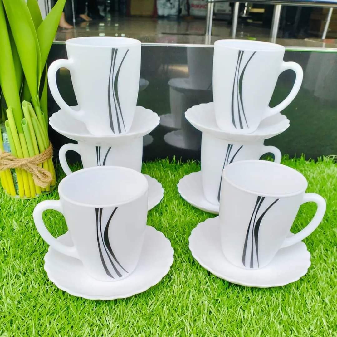 Set of 6pcs Mugs & 6 Saucers