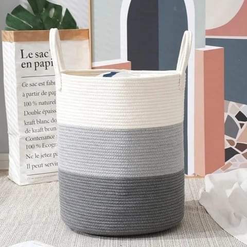 Cotton rope laundry basket