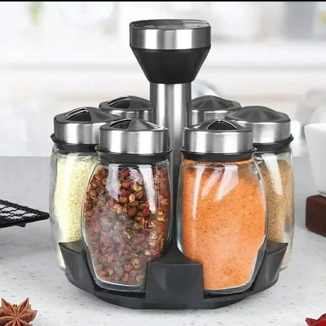 7pcs Rotating Cruet Condiment seasoning