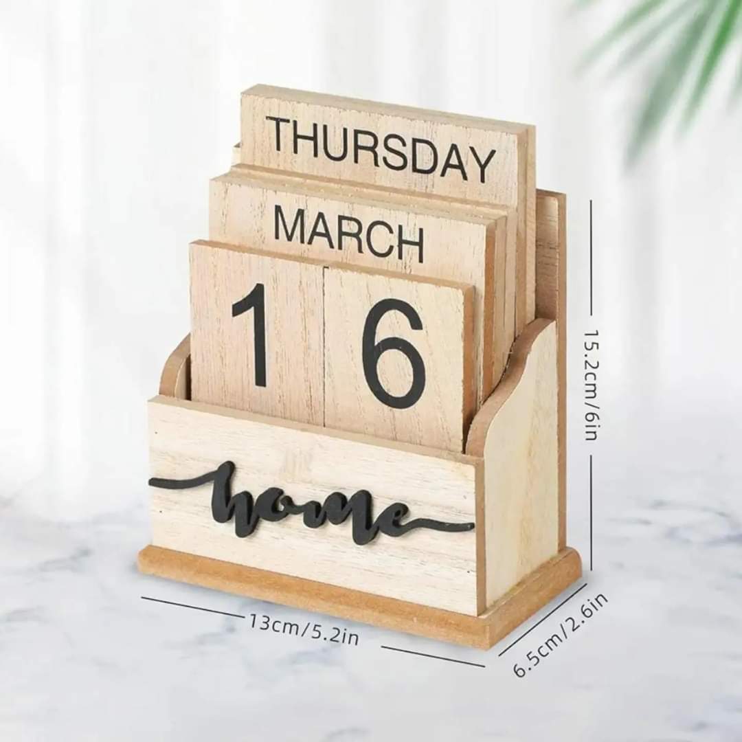 Reusable Wooden Calendar Home