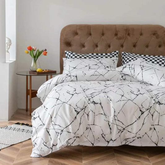 Cotton Duvet Cover with One Sheet and Two Cases