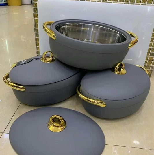 3pcs Oval insulated hotpots set