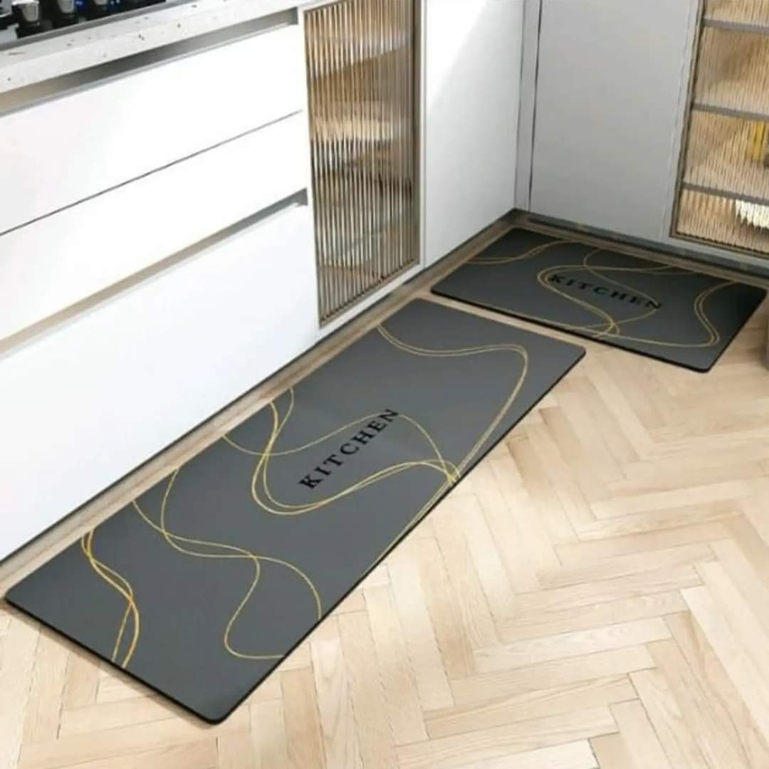 2pcs kitchen mats with rubber super non-slip underside