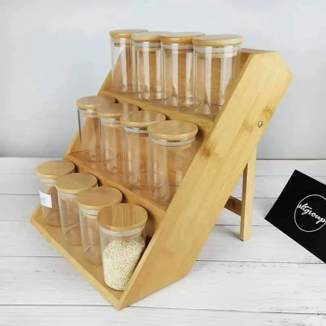 3 Tier bamboo spice Rack