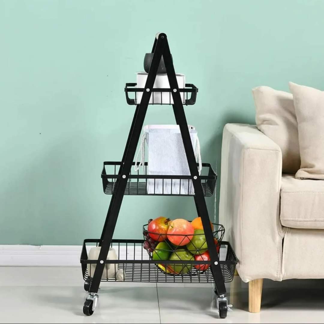 3 tier multiple purposes organizer rack With wheels