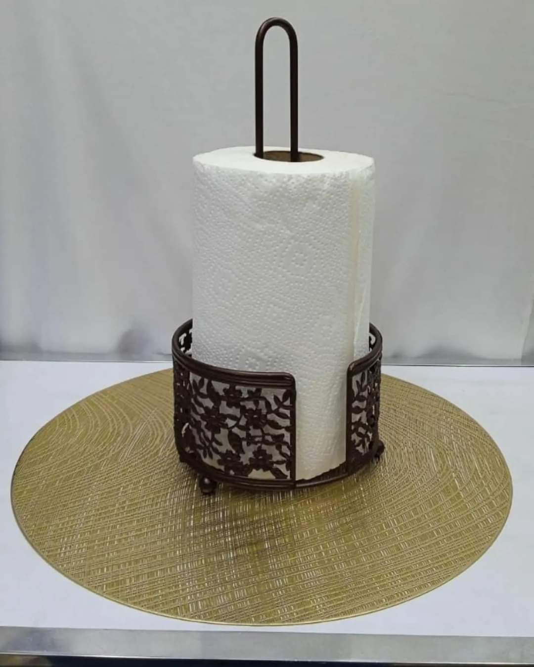 Flowered kitchen roll holder