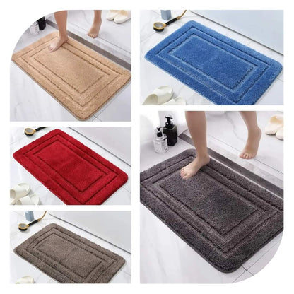 Flocking bathroom mats