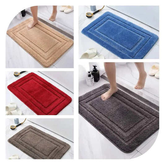 Flocking bathroom mats